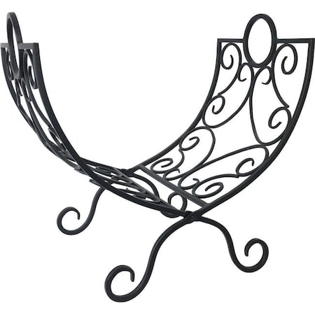 Dagan Dagan LC150 Scroll Design Wrought Iron Log Holder; Black LC150